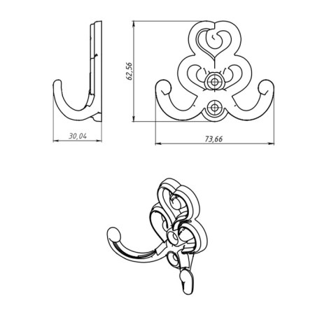 Tundra-lick hook No. 41, chrome, 1 pc.-6