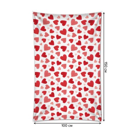 Decorative panel with photo printing "hearts", vertical, size 100x150 cm-1