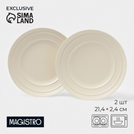 Set of plates 2 pcs Magistro Jarwhah "Lugerne" 21.4x2.4 cm