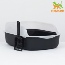 Toilet with side, 50x35x18 cm, black