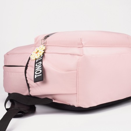 School backpack on lightning from textiles, 3 pockets, pink color-2