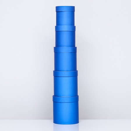 Set of round boxes 5 in 1 "blue", 20 x 20 -15 x 15 cm-2