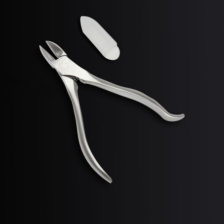 Pedicure nippers "Premium", hidden spring, curved handle, 12.5 cm, blade length - 17 mm, silver color-4