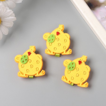Decor for creativity Tree Fetr "Procher. Chicken with an egg" Set 3 pcs 1.8x3.8x4.8 cm mix-1