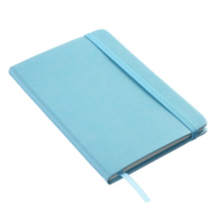 Notepad A5 "Aquamarine", 96 sheets, in a ruler, solid cover, artificial leather, elastic band, pocket, lies, tinted block-1