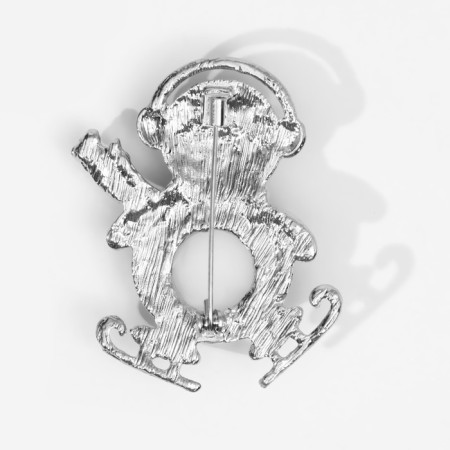 Brooch "Dancing Penguin", colored in silver-1