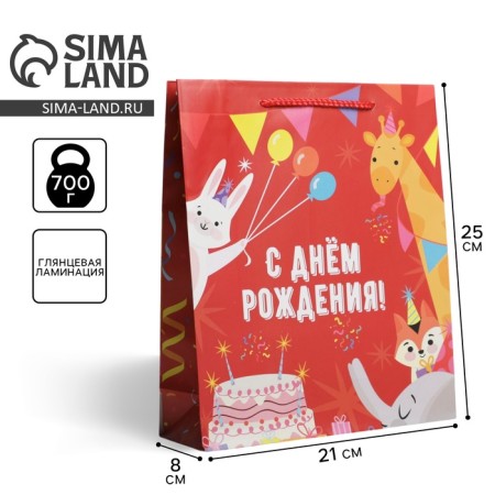 Gift Package Laminated, Packaging, Happy Birthday, ML 21 x 25 x 8 cm