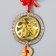 Metal suspension "Hieroglyph - happiness" 3 coins 16x4.8 cm