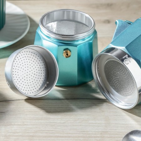 Coffee machine geyser shade Azure, 3 cups, 150 ml, turquoise color-3