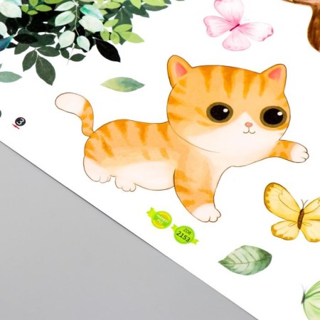 Stick plastic interior color "kittens and wood" 30x90 cm set 2 sheets-2