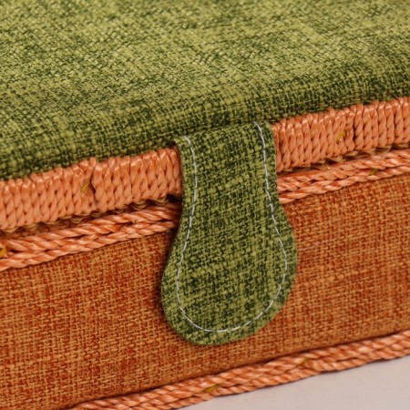Casket for needlework "green-orange" 18x12x9.5 cm-1