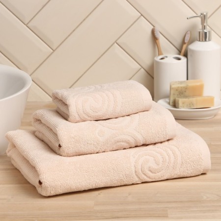 Trick Love Life "Border" 50x90 cm, beige color, 100% cotton, 380 g/m2