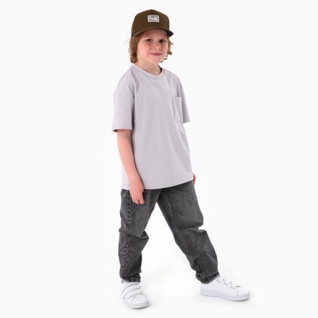 Baby cap for boy Overhat, brown color, rr 52-54, 5-7 years old-11