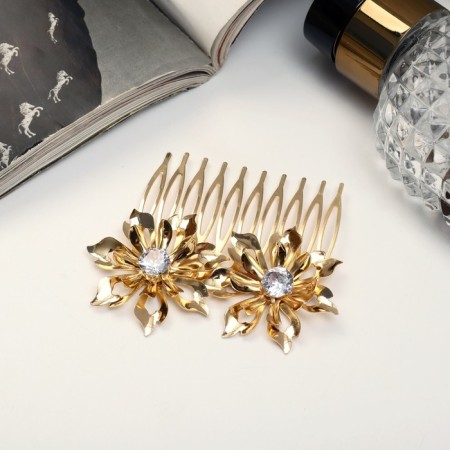Liberty hair crest of double, 5x6.5 cm, gold
