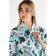 Women's bathrobe Ethel "Mint Mood" sleeve 3/4, size 42-44, waffle 200g/m2, 100% cotton