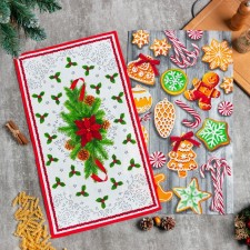 A set of kitchen towels of the new year cookies 35x60cm-2pcs, 100% cotton