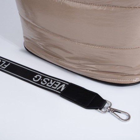 Luggage bag, external pocket, long belt, beige color-5