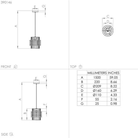 OLTAMAR 1x40W chandelier E27-4