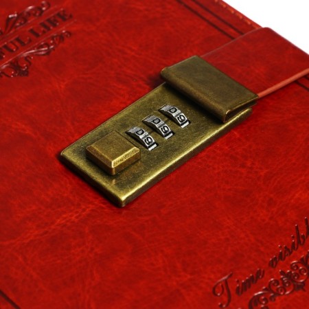 Diary of a low -up A5, 100 sheets in a cage, with a strap, leatherette cover (with a code lock) mix-9