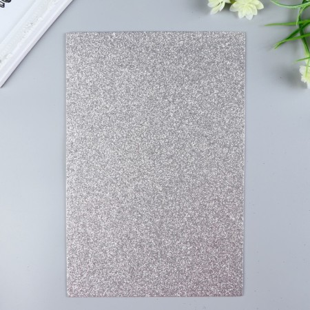 Foamiran glitter Magic 4 Hobby 2 mm cent. silver, 20x30 cm