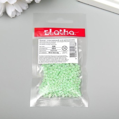 Beads "Zlatka" 08/0 10 g 0144 Light Salad-2