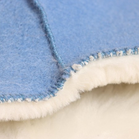 Sheepskin bath cap, blue felt-3