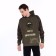 Male sweatshirt is laid down, the color is dark hack, size 46 (m)