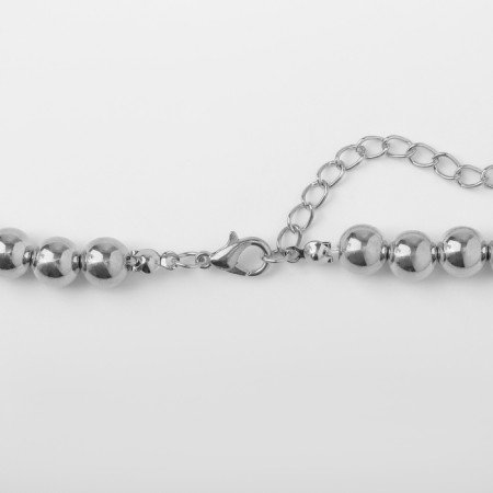 Beads with pearls "Olympia" environment, color silver, 45cm-3