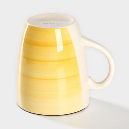 Mug ceramic shade "Sea World", 360 ml, yellow color-2