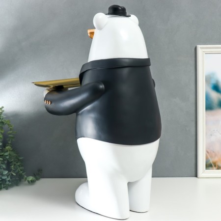 Souvenir Polystone stand "White bear in a black jacket, with glasses and hat" 69x34.5x42.5 cm-5