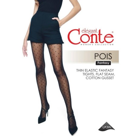 Women's tights Fantasy Pois, size 5, color Nero-5