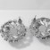 Earrings with rhinestones "Flash" Flower, white color in silver