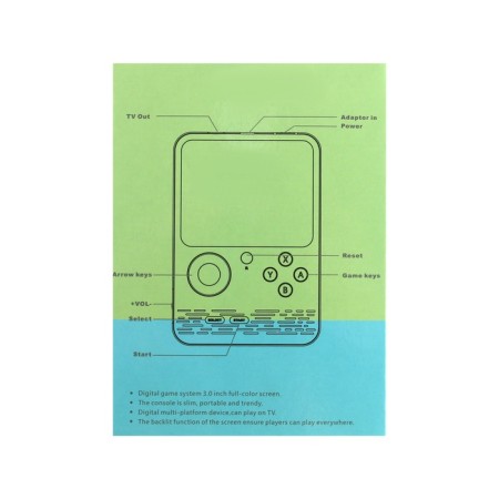 GARRACTION GOLD G5, with a gamepad, AV cable, 8 bits, 800 games, blue-11