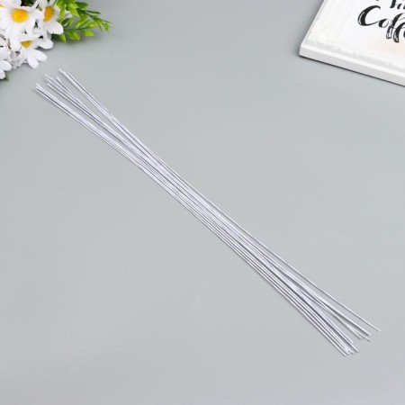 Wire for creativity "Florico" 1.2 mm, 12 pcs, 40 cm, in paper braid, white