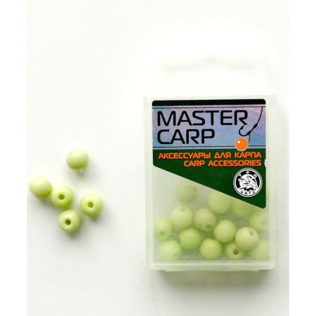 Bead, box, silicone, luminous, d = 7 mm, 15 pcs