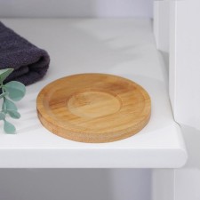 Bamboo soap dish, 0.9 × 9.5 × 9.5 cm