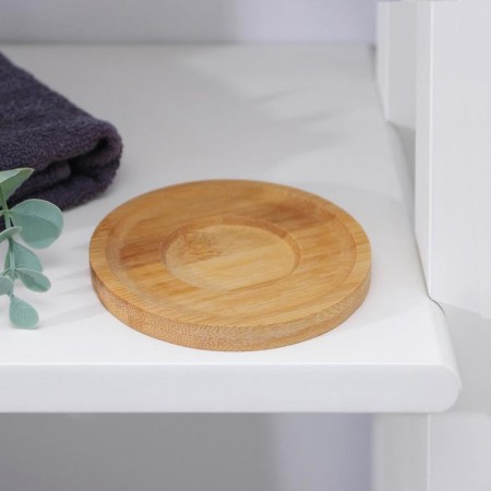 Bamboo soap dish, 0.9 × 9.5 × 9.5 cm