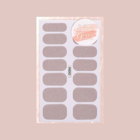 Manicure films, 14 pcs, with sparkles, beige color-4