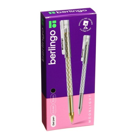 Gel pen Berlingo "MoonLight", 0.5 mm, black, MIX case-5