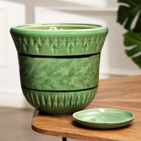 Pot Flower Crete No. 3, Green 3.7 L-5