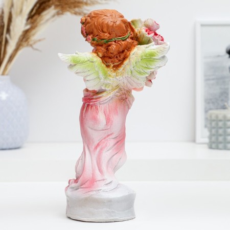 Figure "Girl Angel with flowers" 12x9.5x24cm-2