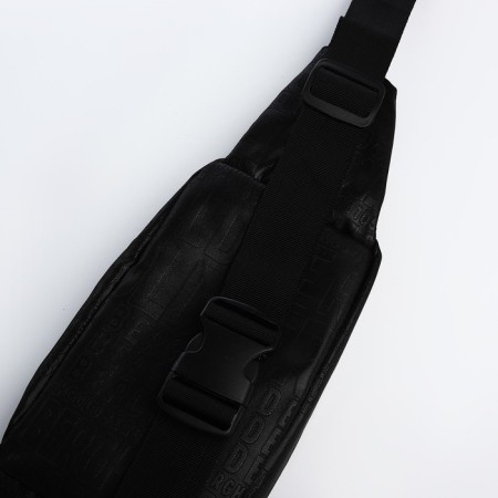 Bag on one shoulder with a zipper, 3 outer pockets, black color-3
