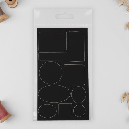 A set of patch for outerwear, adhesive, sheet 10 × 18 cm, 10 pcs, black color-4