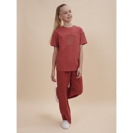 T -shirt for girls, height 116 cm, red color-5