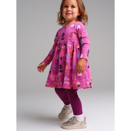 Kit for girls: dress, leggings, height 80 cm-1