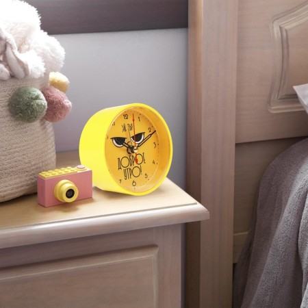 Clock - desktop an alarm clock "Good morning", discrete move, dial 8 cm, 9.5 x 9.5 cm, aa-2