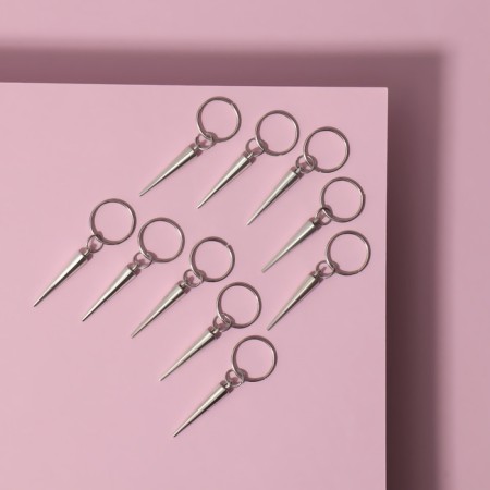 Hair piercing "Klin", 4.1 × 1.3 cm, 10 pcs, silver color-1