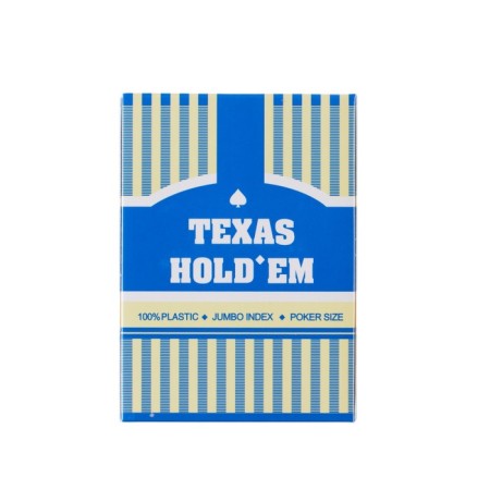 Playing cards, plastic texas hold’em, 54 pcs, 8.8 x 6.3 cm, blue-1