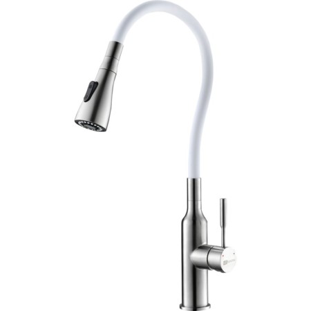 LEMARK LM5082S-WHITE kitchen mixer, single-leaf, flexible spout, 2 functions, white