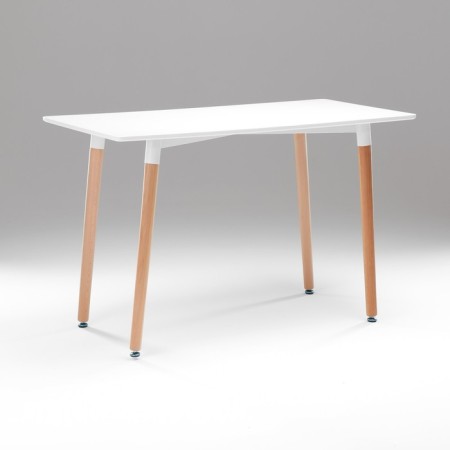 Table on wooden legs Hy-T04, white, size 120x60x74 cm